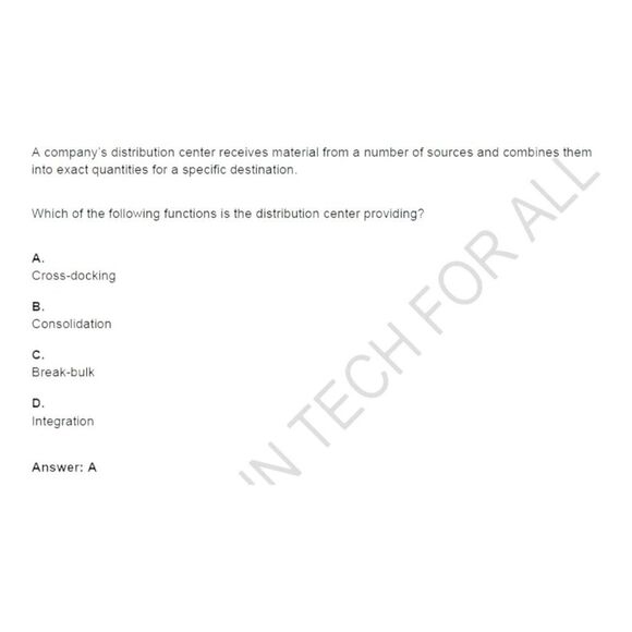 Printout CLTD Certified in Logistics Transportation and Distribution Exam - Picture 4 of 6
